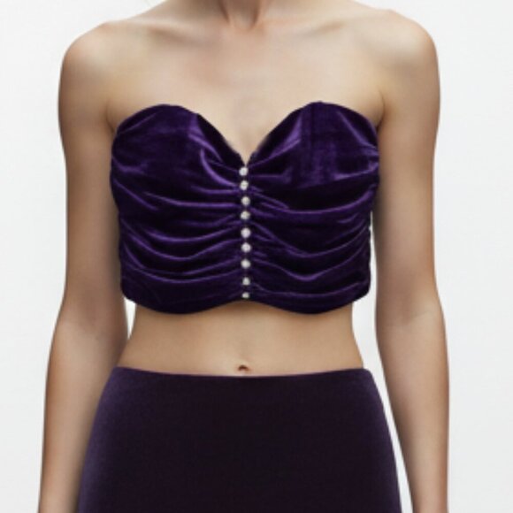 Zara Velvet Rhinestone Tube Top - Picture 8 of 11